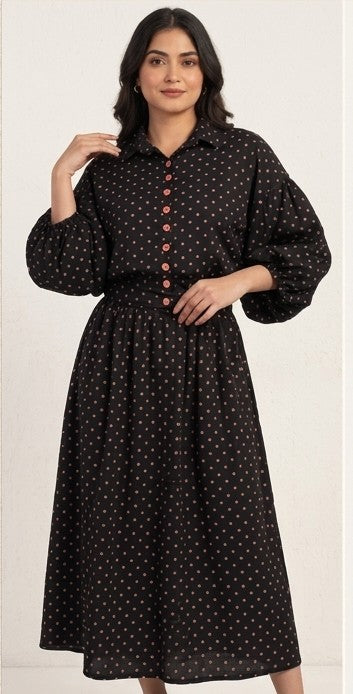 Black Dot shirt skirt